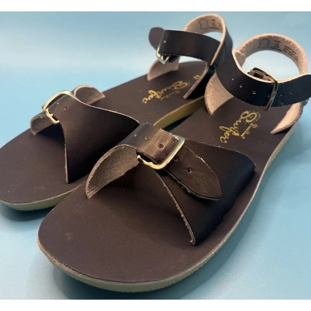 NEW IN BOX SUN-SAN SALT WATER SANDALS SURFER NAVY TODDLER SIZE 12 NIB